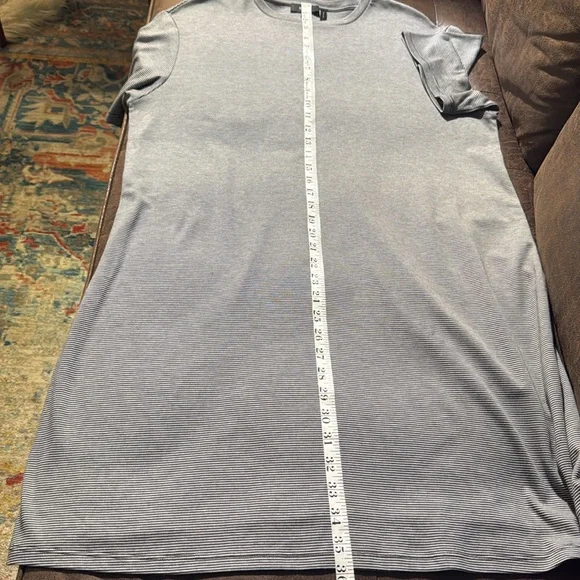 THEORY Striped Cotton Jersey T Shirt Charcoal dress size Large - Picture 10 of 13